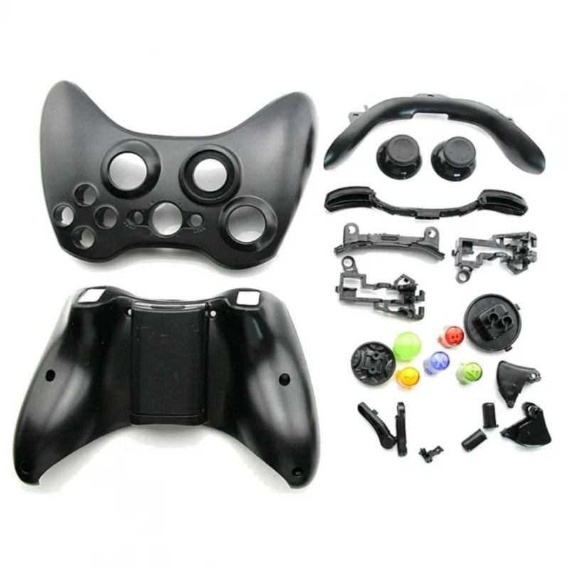 Pulsanti Wireless Microsoft Xbox 360 Nero # Microsoft Xbox 360 (Arcade, Elite, Slim) Full Cover # Control Microsoft Xbox 360 (1403)