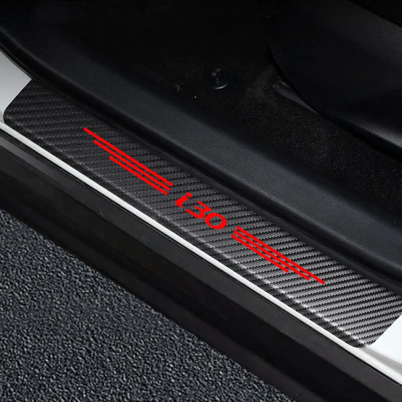 Decalcomanie In Fibra Di Carbonio Paster Anti Scratch Cover Car Door Sills Stickers Auto Door Soglia Guard Accessori Per Hyundai I30 I30N