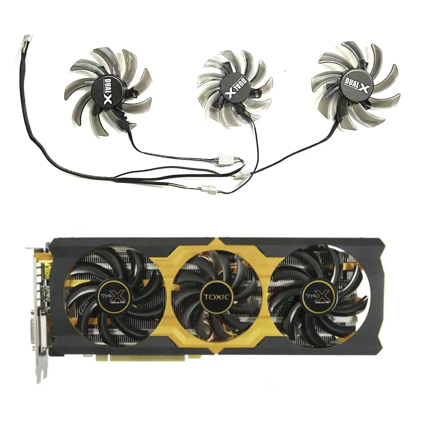 3 Ventola Nuova Ventola 85Mm 75Mm 4Pin Fdc10H12S9-C R9 270X Gpu Adatta Per Scheda Grafica Sapphire R9 270X Sapphire R9 280X