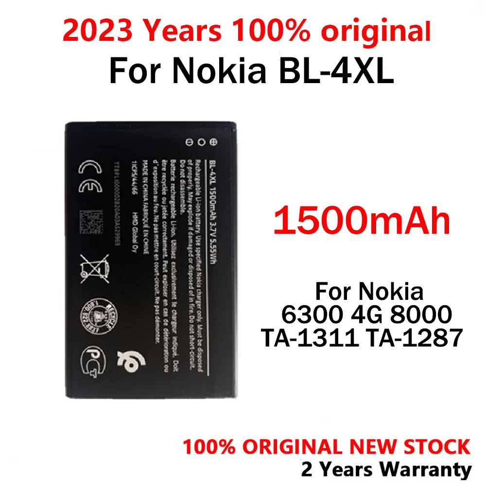 1 Pz 2 Pz Bl-4Xl Bl4Xl Bl 4Xl 1500Mah Batteria Per Nokia 6300 4G 8000 Ta-1311 Ta-1287 Batterie Di Alta Qualità
