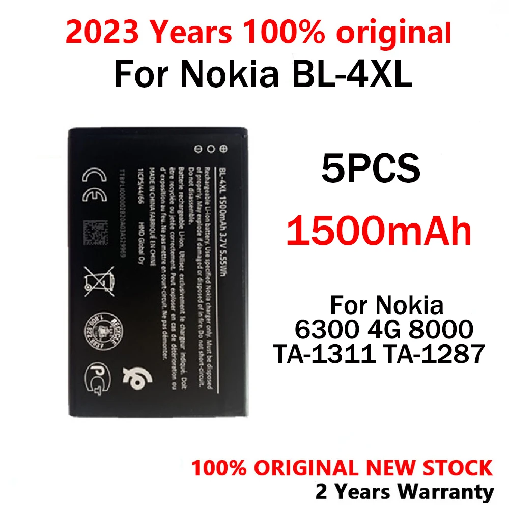 100% Genuine 1500Mah Bl-4Xl Bl4Xl Bl 4Xl Batteria Del Telefono Per Nokia 6300 4G 8000 Ta-1311 Ta-1287 Batterie Di Alta Qualità