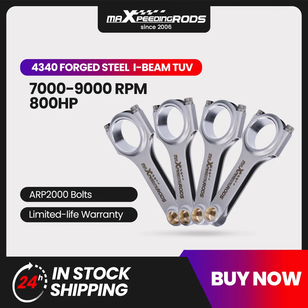 4X Bielle Biella Per Fiat Abarth 850 A112 4.331 "Stahlpleuel Arp 2000 110Mm 4340 Albero Motore Pistone Bilanciato Bellies