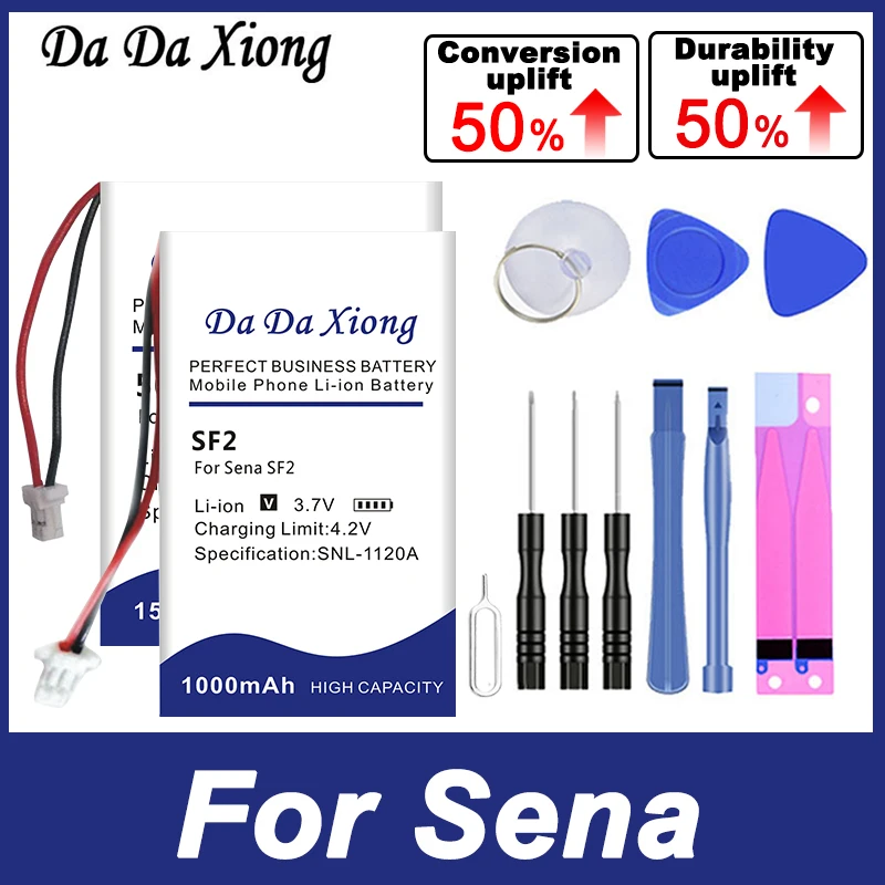 Senaslr2 Senasf2 Senasmarthjc10B Smh-5 Smh-10 Sostituire La Batteria Per Sena 50S Sf2 Slr2 Sp51 Smh-5 Smh-10 Smart Hjc 10B + Tool Kit