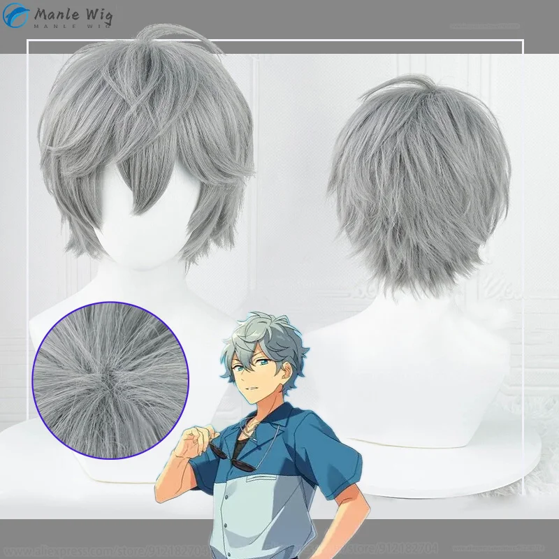 Gioco Ensemble Stars Es2 Sena Izumi Parrucca Cosplay 33Cm Breve Grigio Cavalieri Sena Izumi Parrucche Resistenti Al Calore Parrucche Per Capelli + Cap
