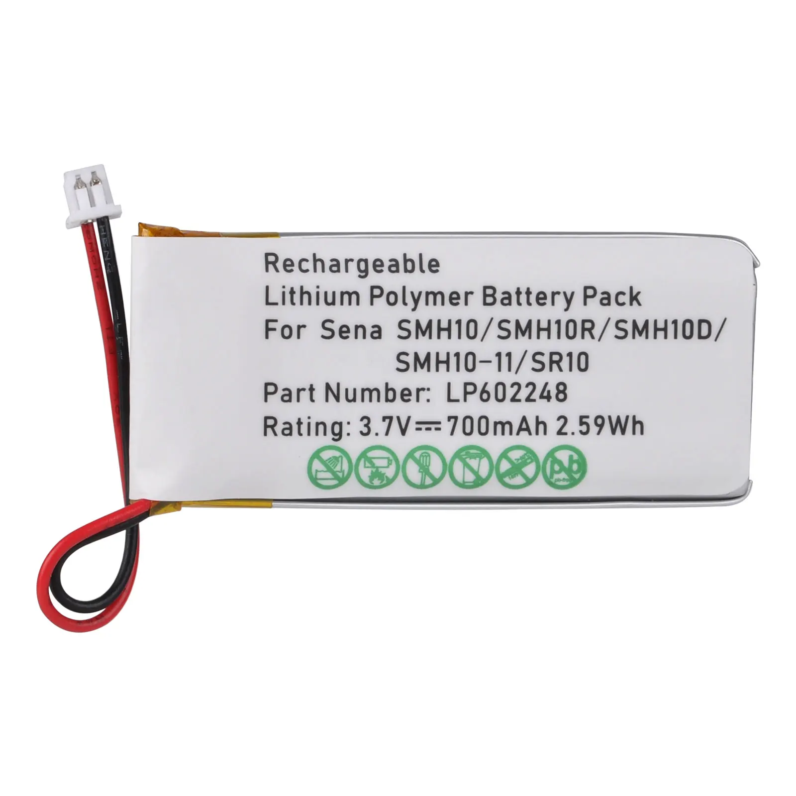 Per La Batteria Di Sena Smh10, Batteria Della Sostituzione Di 3.7V 700Mah Per La Cuffia Avricolare Di Bluetooth Di Sena Smh10 Smh10R Smh10D Smh10-11 S