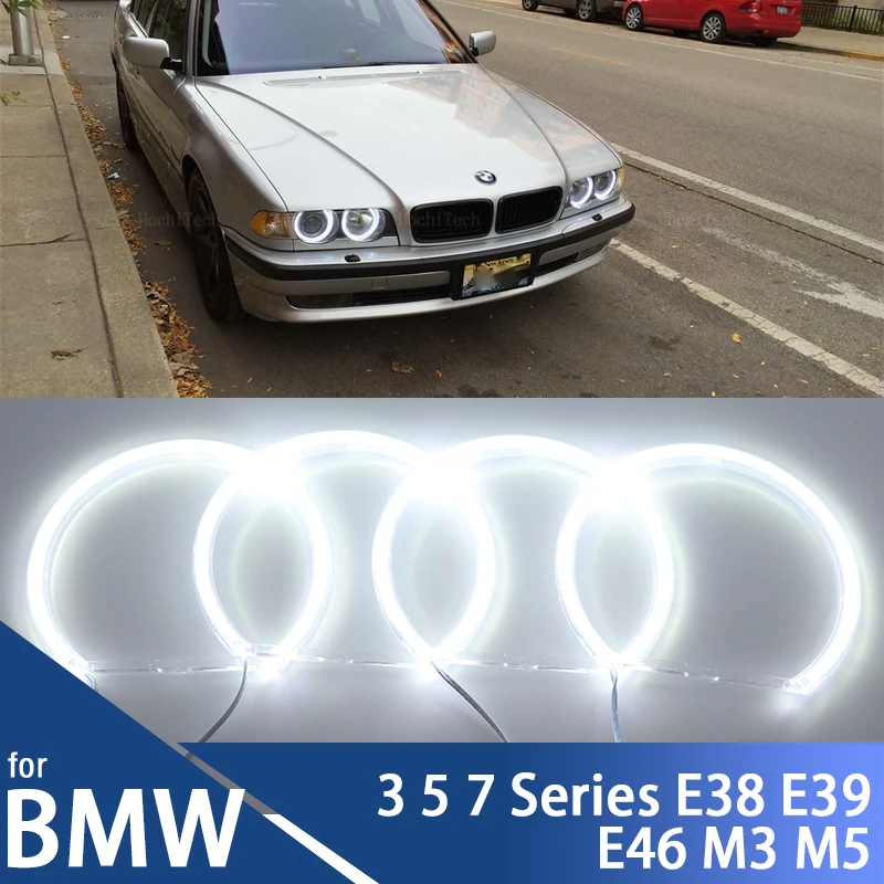 Eccellente 131Mm 146Mm Led Angel Eyes Per Bmw 3 5 7 Series E46 E39 E36 E38 Halo Lights Accessori Tuning Luce Diurna Fai Da Te