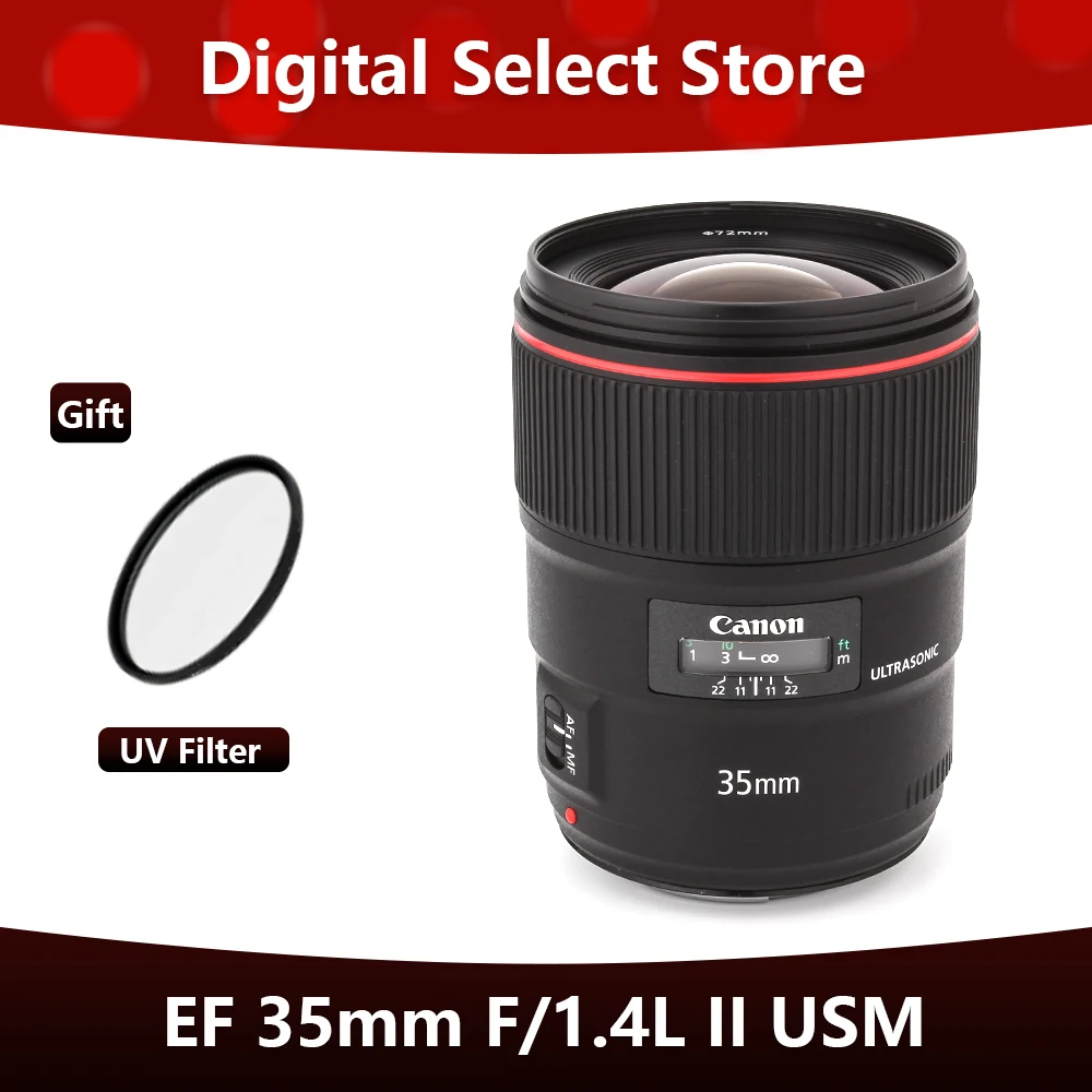 Ef 35Mm F/1.4L Ii Obiettivo Usm Per Canon Eos 1Dx Mark Ii 5 D4 5 D3 6D Mark Ii 6D 7D 7 D2 90D 80D 77D 5 D2 Fotocamera Slr