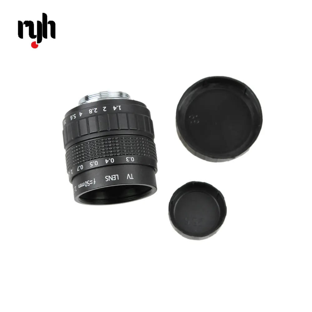Ryh 50Mm F1.4 Cctv Tv Film Lens + C Mount + Macro Anello Per Canon Eos Ef Dslr Fotocamera 5D 6D 7D Ii Iii 70D 80D C-Eos