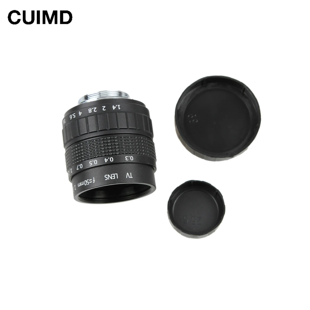 Ryh 50Mm F1.4 Cctv Tv Film Lens + C Mount + Macro Anello Per Canon Eos Ef Dslr Fotocamera 5D 6D 7D Ii Iii 70D 80D C-Eos