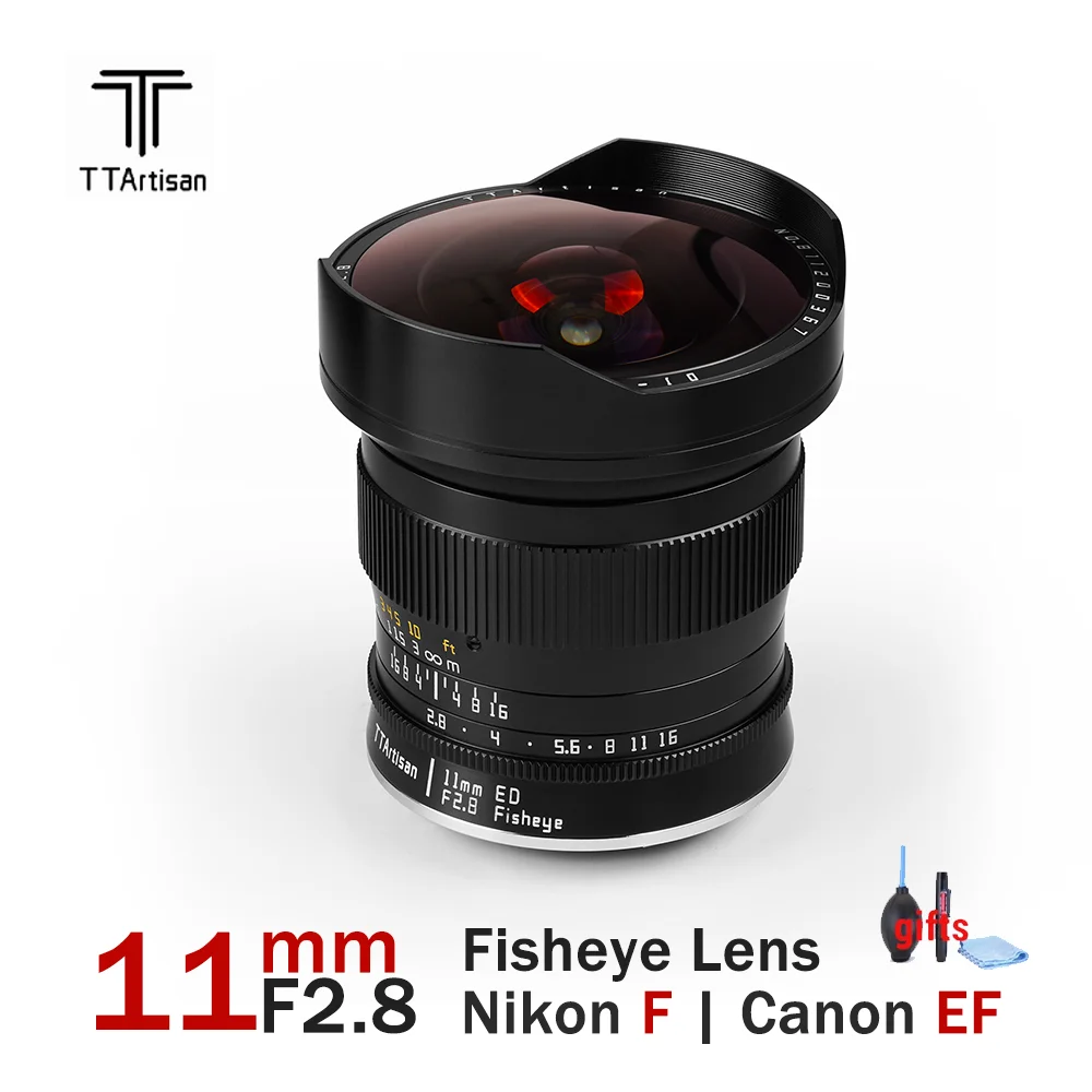 Ttartisan 11Mm F2.8 Obiettivo Fisheye Obiettivo Grandangolare Per Fotocamere Nikon F Canon Ef Mount Per D5 D6 D750 D850 Canon 5D 6D Mark Iv