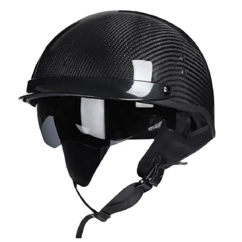 Moto In Fibra Di Carbonio Mezza Faccia Marca Dot Moto Motorcross Retro Vintage Jet Helmet Casco Capacete Vespa Ce