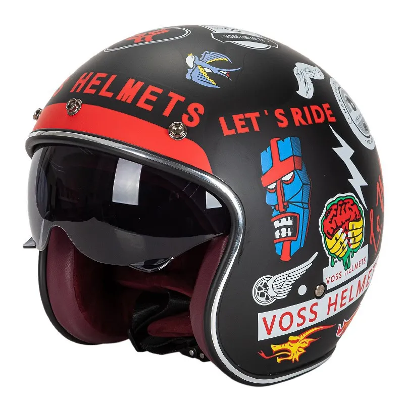 Vintage Motorcycle Helmet Jet Capacetes De Motociclista Dot Approved Vespa Cascos Para Moto Cafe Racer  Casco De Moto