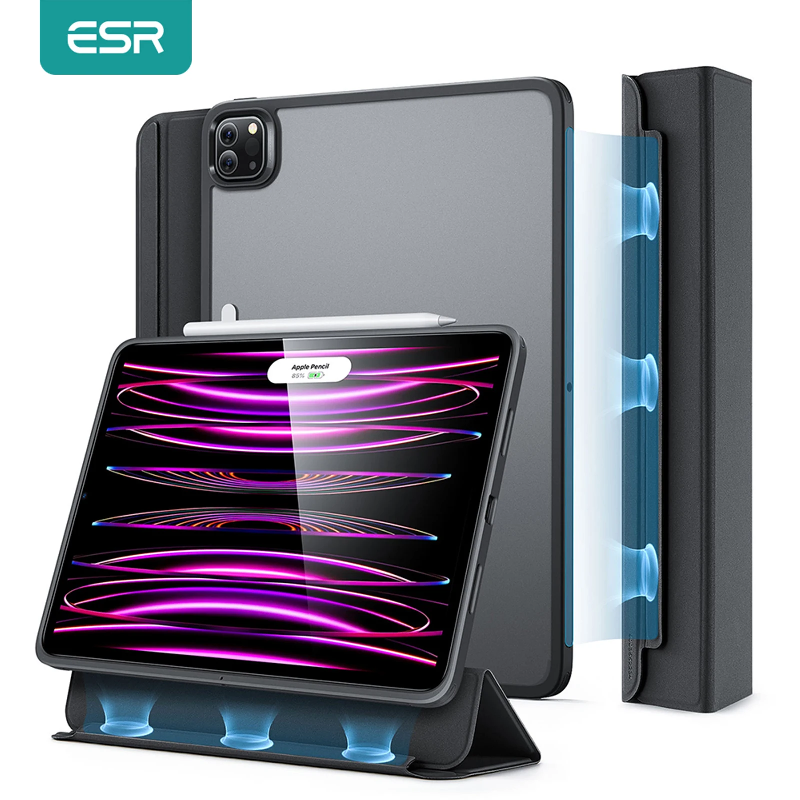 Esr Per Ipad Pro 12.9 2022 Custodia Per Ipad Pro 12.9 Pollici 2021 Supporto Matita 2 Custodia Magnetica Staccabile Per Ipad 10 2022 Smart Cover