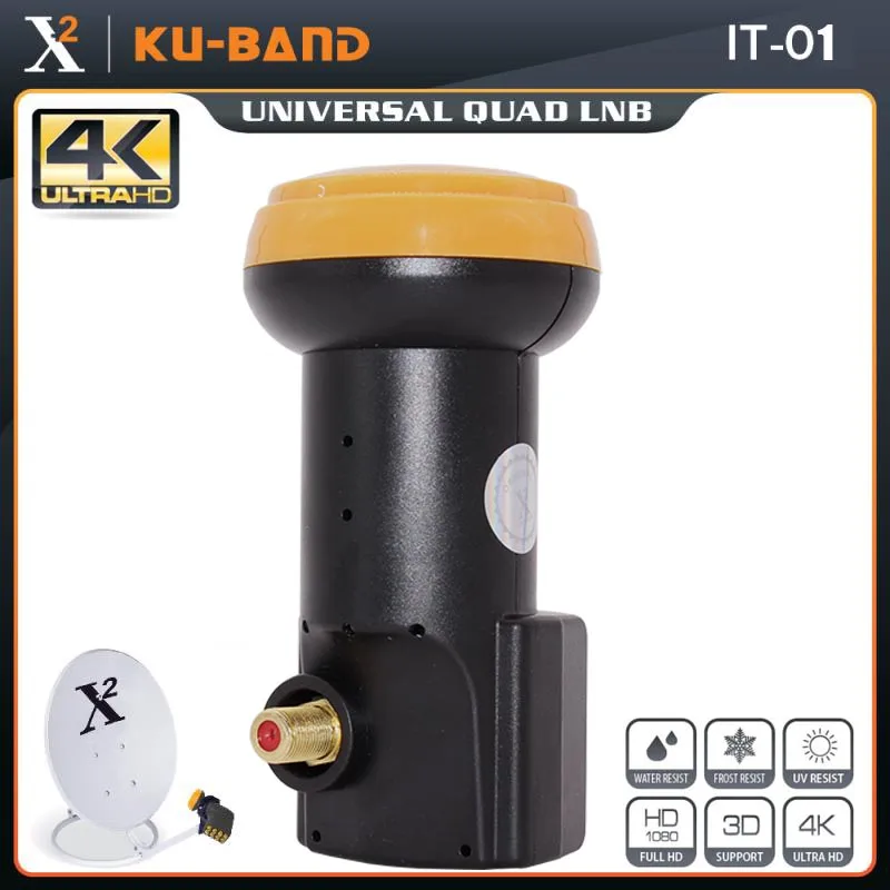 X-Square It-01 Lnb Universale Per Ricevitore Tv Satellitare Supporto Digitale Hd 4K Banda Ku Lnb Noise Figure 0.1Db Single Lnbf