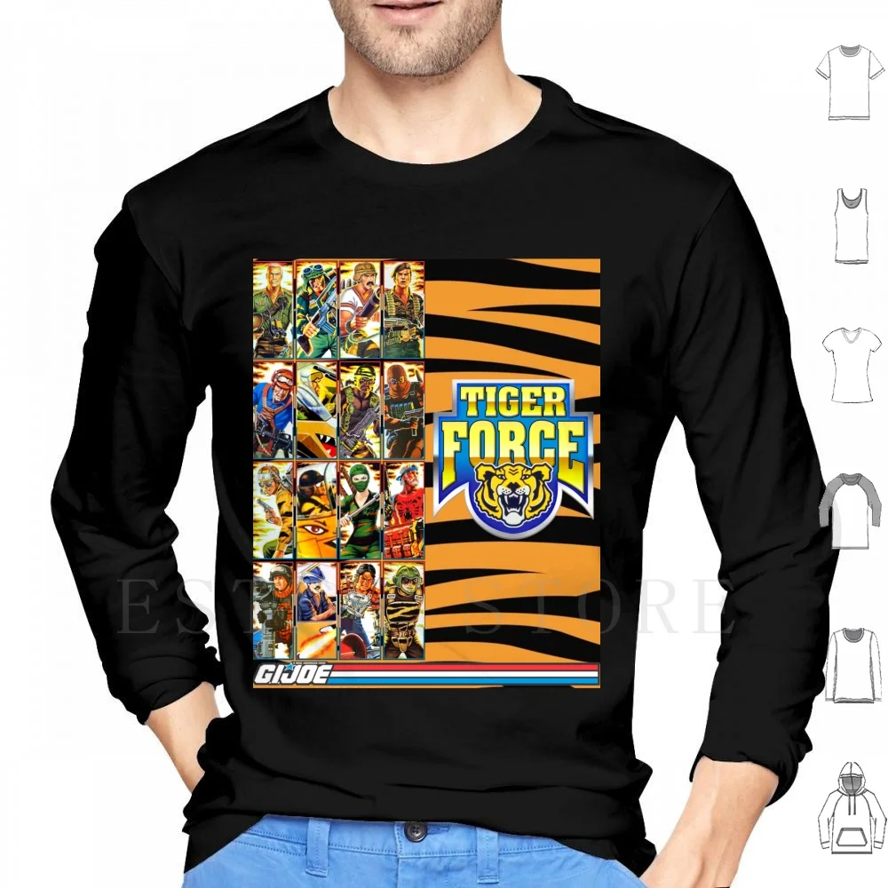 G.I. Joe Negli Anni '80! Tiger Force Edition! Felpe Con Cappuccio Manica Lunga Tiger Force G I Joe Gi Joe 80S 80S Giocattoli