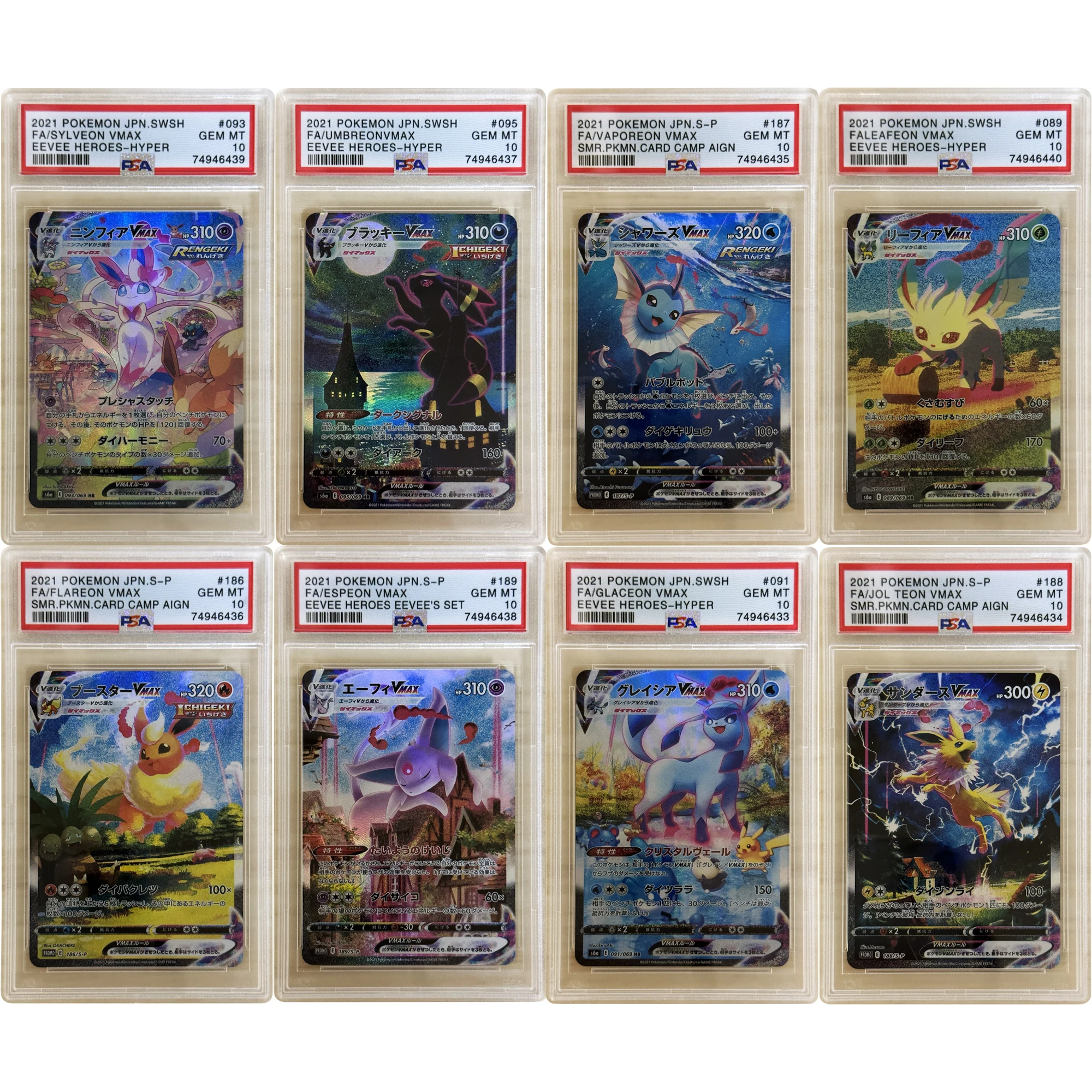 Pokemon Psa Eevee Vmax Umbreon Syleon Glaceon Collection Card Ptcg Copy Version 10 Punti Scheda Di Valutazione Anime Game Card Toy