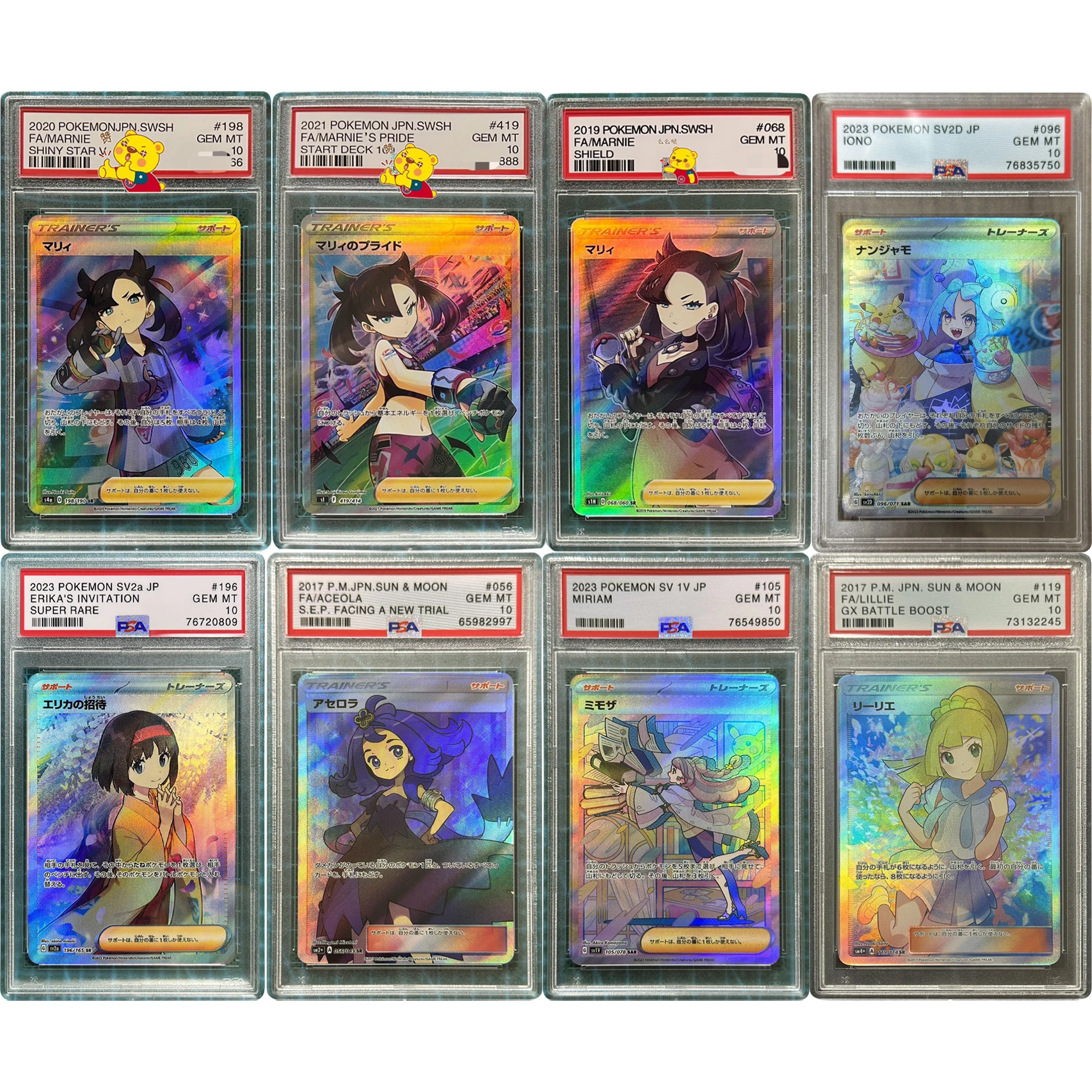 Psa Pokemon Trainer Iono Lillie Miriam Marnie Collection Card Ptcg Copy Version 10 Punti Scheda Di Valutazione Anime Game Card Toy
