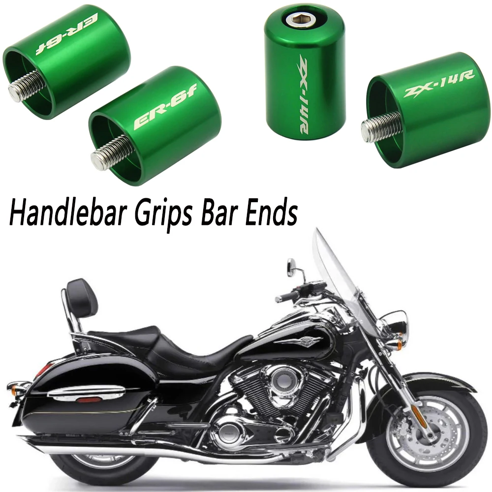 For Kawasaki 1400Gtr Zx9R Er6F Vulcan S Motorcycle Cnc Handlebar Grips Handle Bar Ends Plug Anti Vibration