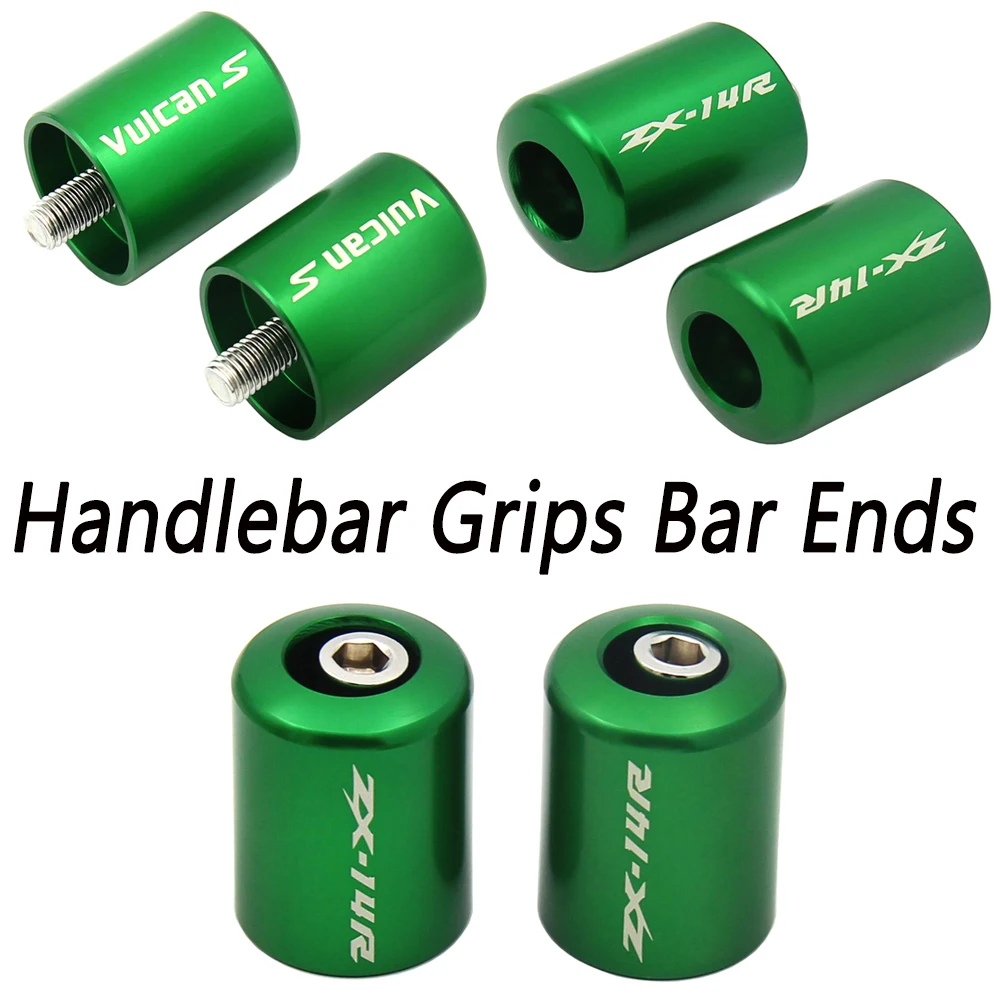 Motorcycle Cnc Handlebar Grips Handle Bar Ends Plug Anti Vibration For Kawasaki 1400Gtr Zx9R Er6F Vulcan S