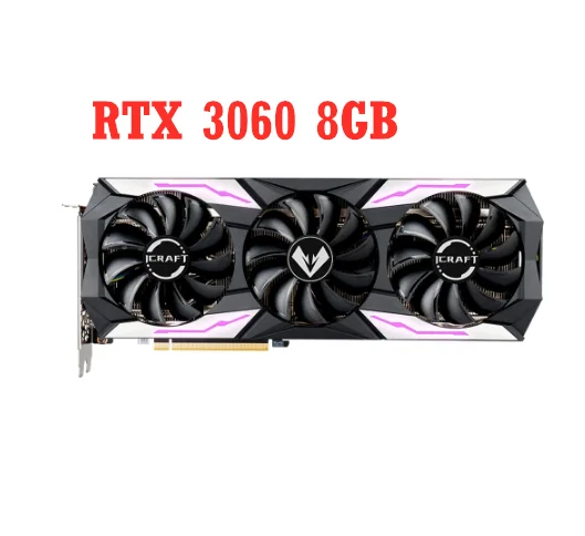 Maxsun Nvidia Gpu Geforce Rtx 3060 Icraft 8G Scheda Grafica Desktop Gaming Scheda Video Gddr6 Memoria Video Pci Express X16 4.0 Usato