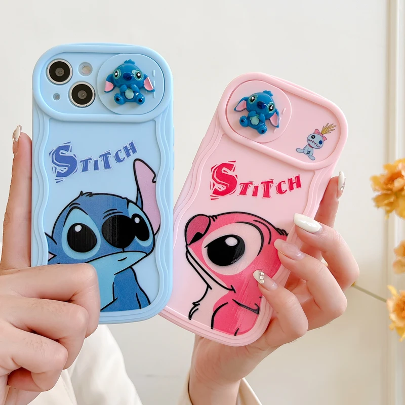 Custodia Per Telefono Disney Cartoon Stitch Per Iphone 15 14 13 12 11 Pro Max Lady Girl Cute Cover Antiurto