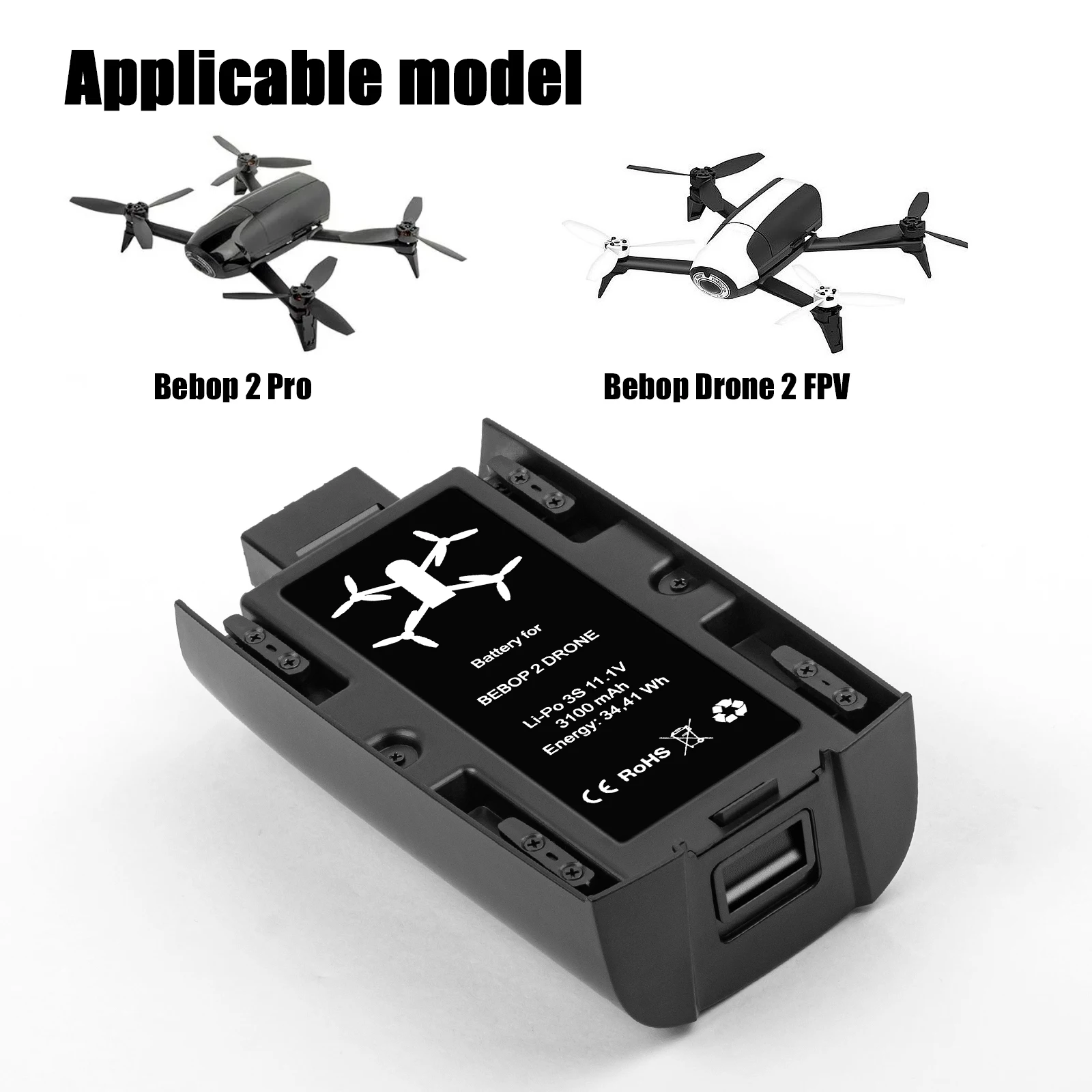 Batteria Drone Per Parrot Bebop 2 Pro Bebop Drone 2 Fpv