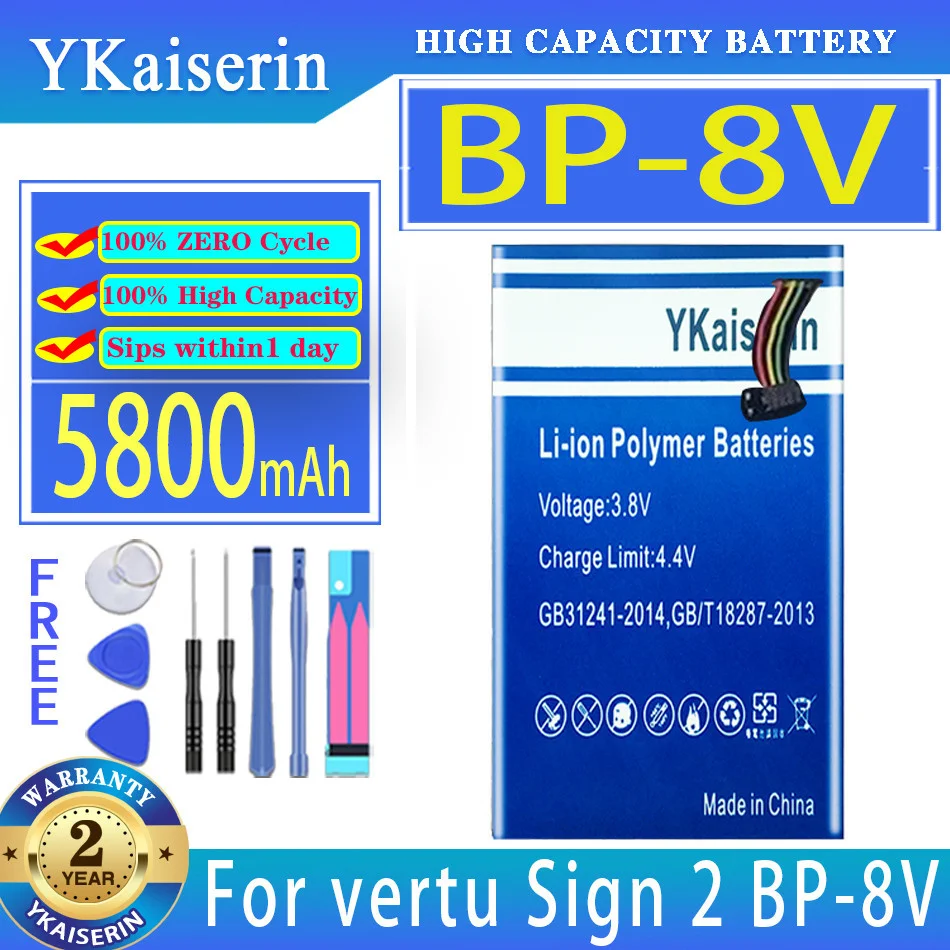 Ykaiserin 5800Mah Batteria Di Ricambio Per Vertu Sign 2 Sign2 Bp-8V Moile Phone