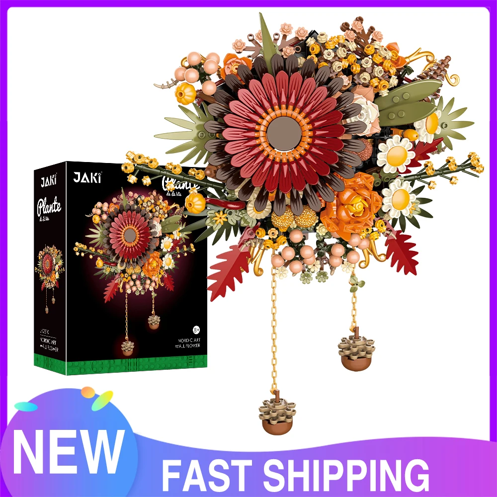 Jaki Flower Bouquet Building Block Modello Gerbera Colorato Compatibile Con La Decorazione Della Parete Di Fiori Secchi 10314 Regalo Di Natale Per Bam