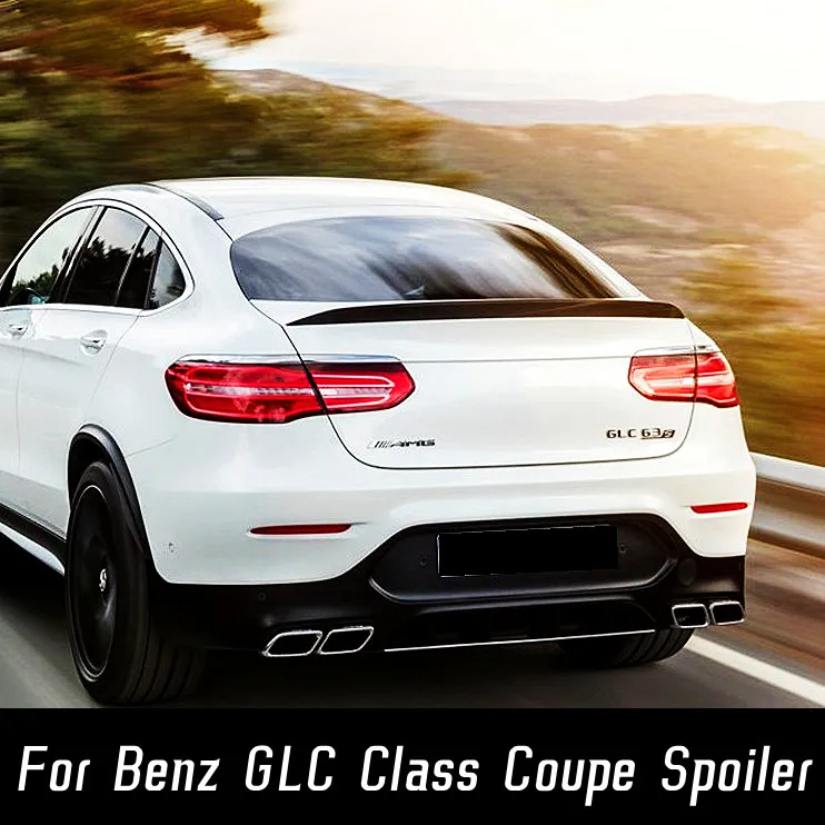 Per 2016 17 18 19 20 21 22 Mercedes Glc Class Coupe Glc300 250 260 43 Carbon Glossy Black Abs Coperchio Del Bagagliaio Posteriore Spoiler Per Auto Ali