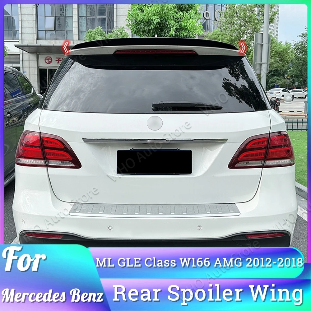 W166 Car Rear Roof Lip Spoiler Wing Per Mercedes Benz Ml Gle Class 2012-2018 Abs Decoration Strips Trunk Upper Splitter Lip Trim