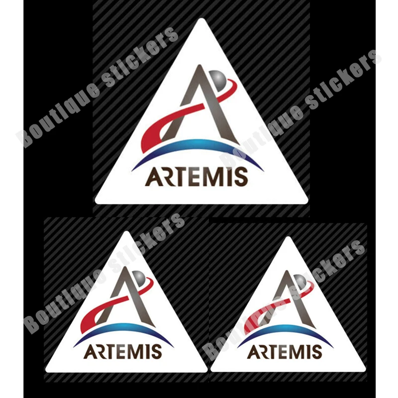 3X Artemis Mission Logo Sticker Space Flight First Woman Moon Landing Decalcomanie Squisite Car Body Decoration Accessori Per Fari
