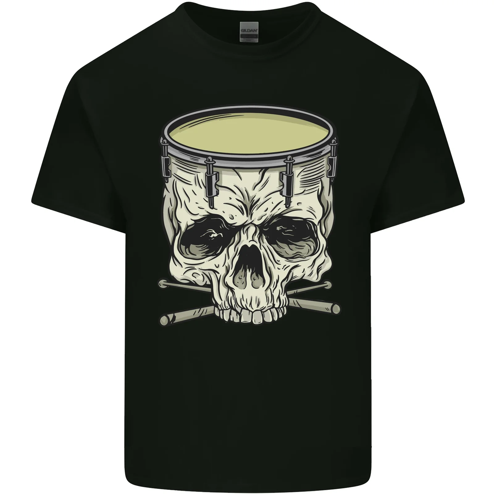 Totenkopf Snare Trommel Schlagzeuger Trommeln Herren Baumwolle T-Shirt