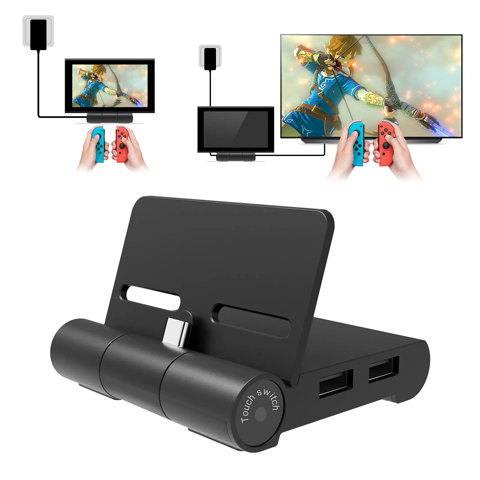 Puendi Docking Station Per Nintendo Switch, Switch Dock Per Nintendo, Switch Dock Per Caricabatterie Per Nintendo Switch Stand Con Adattatore Tv Hdmi 