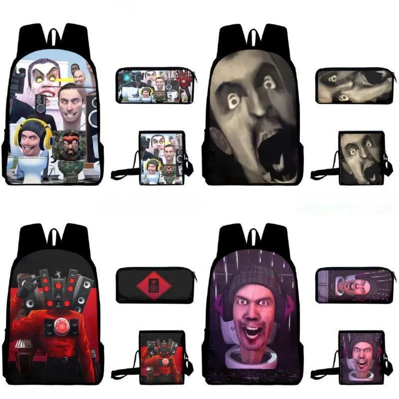 1/2/3 Pz Skibidi Toilet Zaino Borsa A Tracolla Skibidi Toilet Pencil Bag Camcorderman Camera Man Speaker Tv Man Cameraman Bag