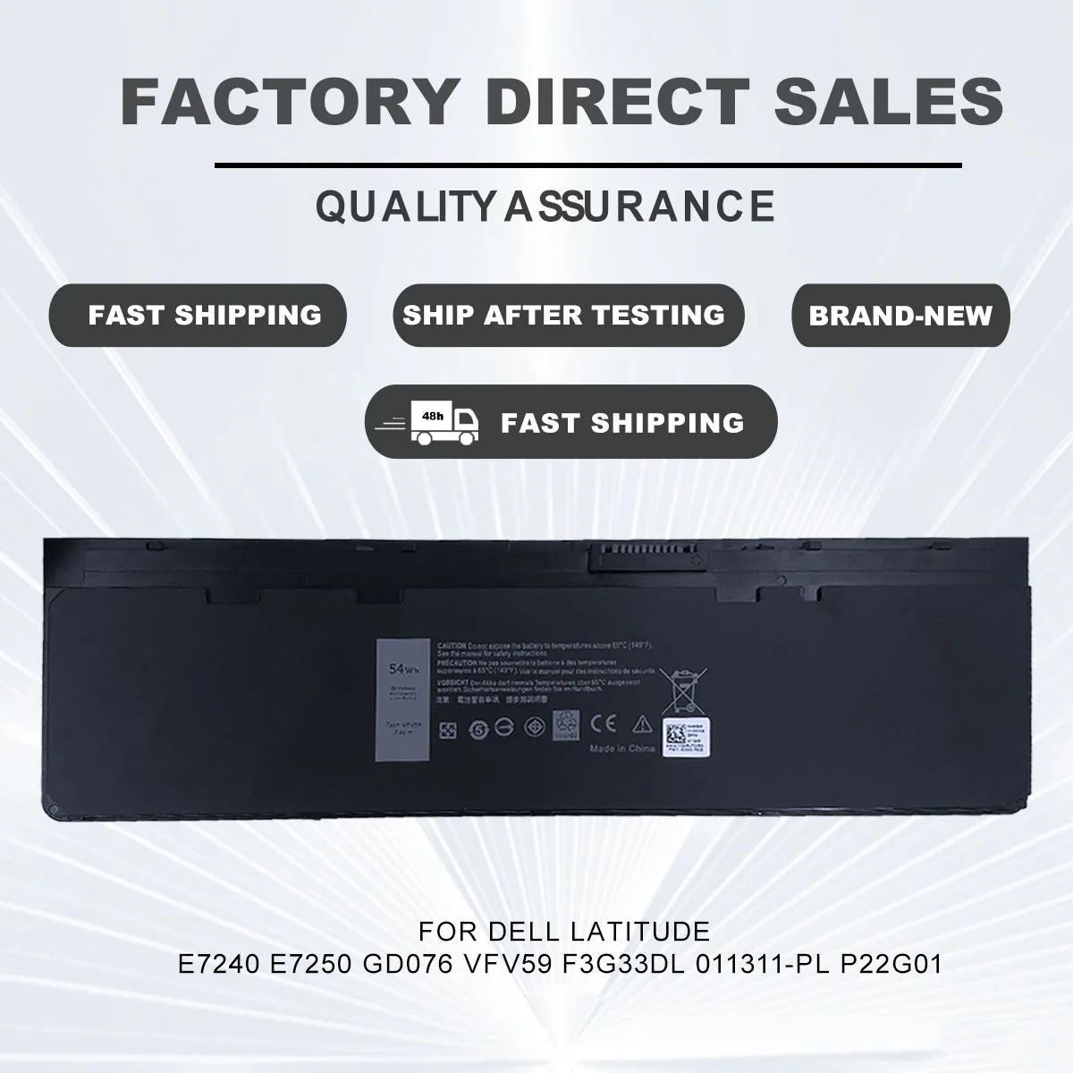 Batteria Per Laptop Vfv59 Per Notebook Serie Dell Latitude E7240 E7250
