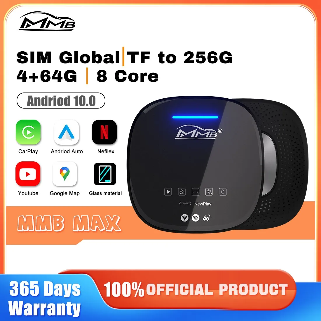Mmb Max Android 10 Os Wireless Android Auto Ai Box Wireless Apple Carplay Adapter Youtube Netflix Per Audi Bmw Toyota 4G Lte 64G