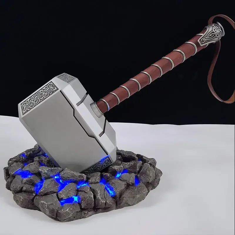 Full Metal Cattoys End Collection Qualità Del 1/1 Thor Hammer Mjolnir Movie Puntelli Adult Cosplay Costume Party Led Light Of Base