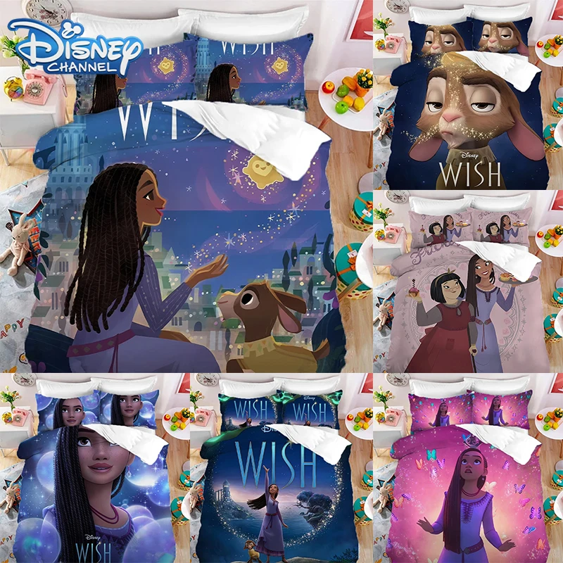 Disney Wish Asha Copripiumino Con Federa Anime Cartoon Asha Princess Bed Spead Christmas Bedding Set Arredamento Camera Da Letto Regalo Per Bambini