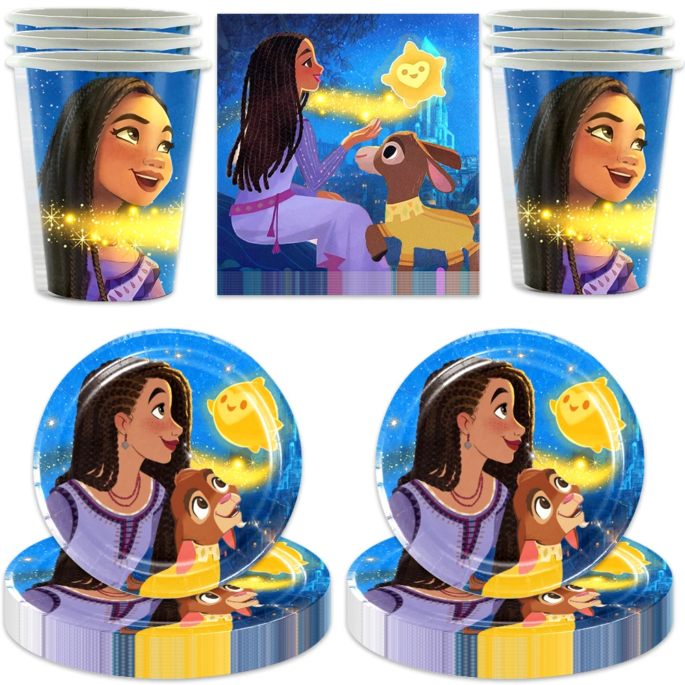 60 Pz/Lotto Wish Girl Theme Happy Birthday Party Decorations Set Di Stoviglie Tazze Piatti Tovaglioli Baby Shower Eventi Forniture