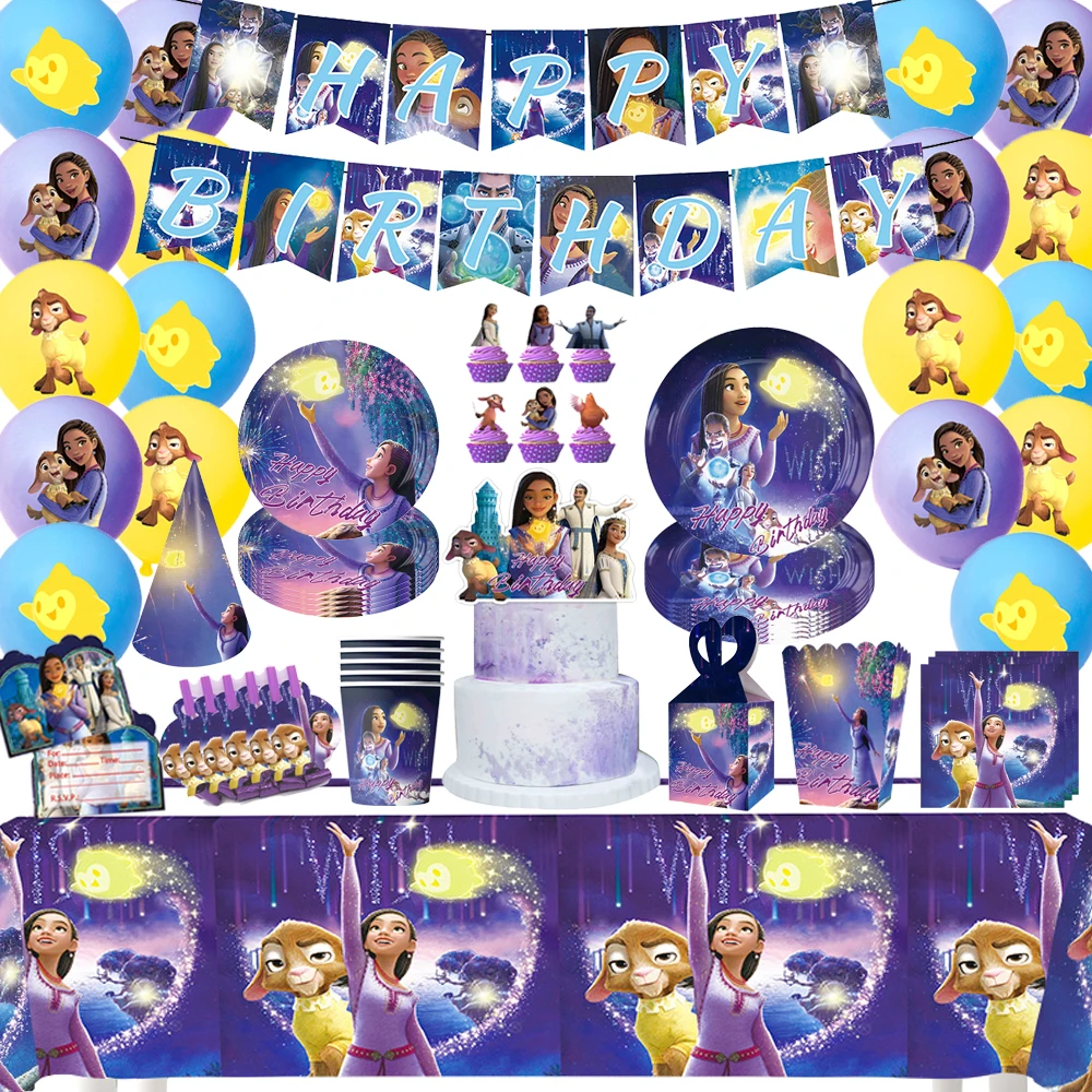 Disney Star Wishing Princess Girl Birthday Party Decorativo Stoviglie Banner Cup And Plate Magic Princess Baby Shower Supplies