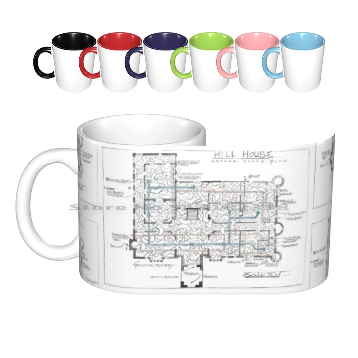 Hill House Blueprint With Forever House Ripetuto Decine Di Volte Tazze In Ceramica Tazze Da Caffè Tazza Da Tè Al Latte Hill House Haunting Of