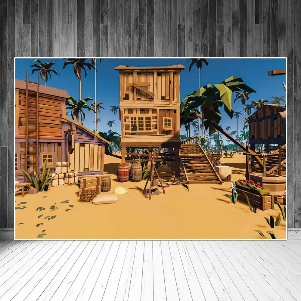 Cartoon Forest Wooden House Photography Fondali Decorazione Autunno Forest Hills Custom Baby Photobooth Sfondi Puntelli Da Studio