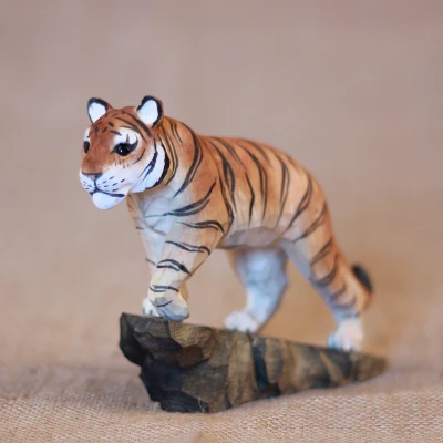 Legno Fine Intagliato In Legno Massello Intagliato A Mano Tiger Hill Tiger Animal Town House Feng Shui Posizionato Pezzi Di Sculture In Legno Statue H