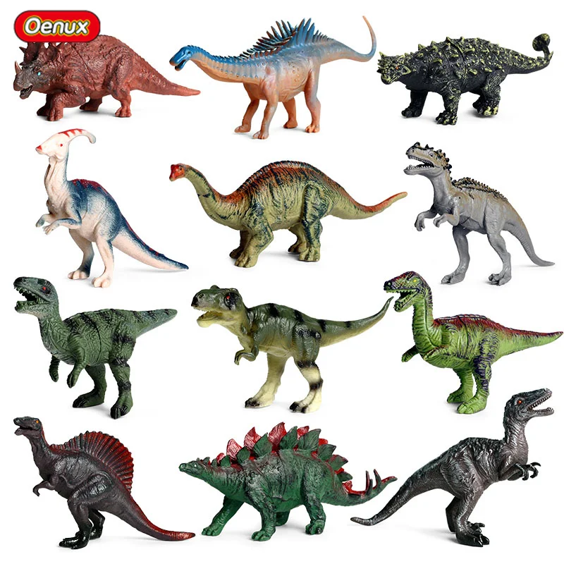Oenux Originale Jurassic Dinosauro Parasaurolophus Stegosauro Spinosaurus T-Rex Animali Modello Action Figure Collection Giocattolo Per Bambini