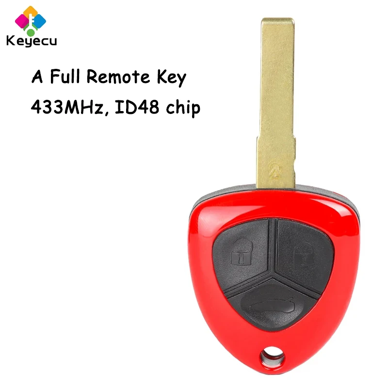 Keyecu Sostituzione Chiave Auto Telecomando Con 3 Pulsanti 433Mhz Id48 Chip Fob Per Ferrari 458 Italia 2010 2011 2012 2013 2014