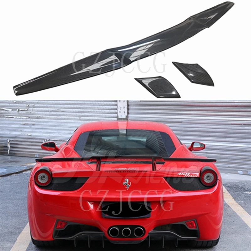 2009-2015 Real Carbon Fiber Rear Wing For Ferrari-458 Gt Racing Track Tail Rear Spoilers Wing 458 Italia Carbon Fiber Auto Parts