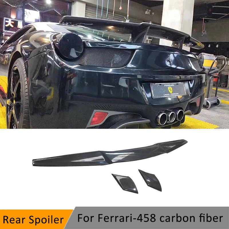 2009-2015 Real Carbon Fiber Rear Wing For Ferrari-458 Gt Racing Track Tail Rear Spoilers Wing 458 Italia Carbon Fiber Auto Parts