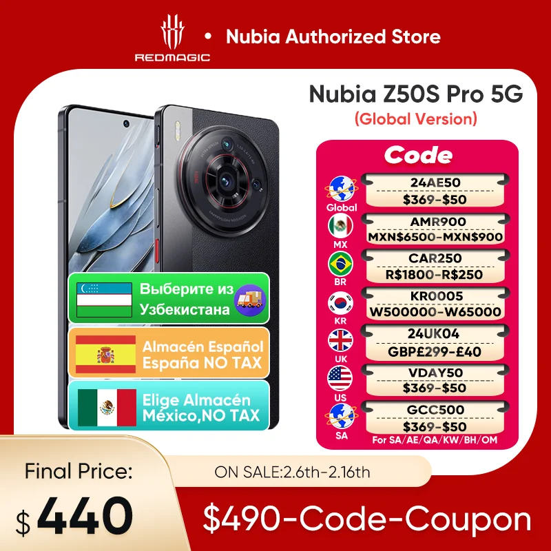 Nubia Z50S Pro 5G Versione Globale 120Hz Amoled Flessibile Ultima Versione Snapdragon 8 Gen 2 Ultima Fotocamera Doppia Da 50Mp 80W Ricarica Rapida