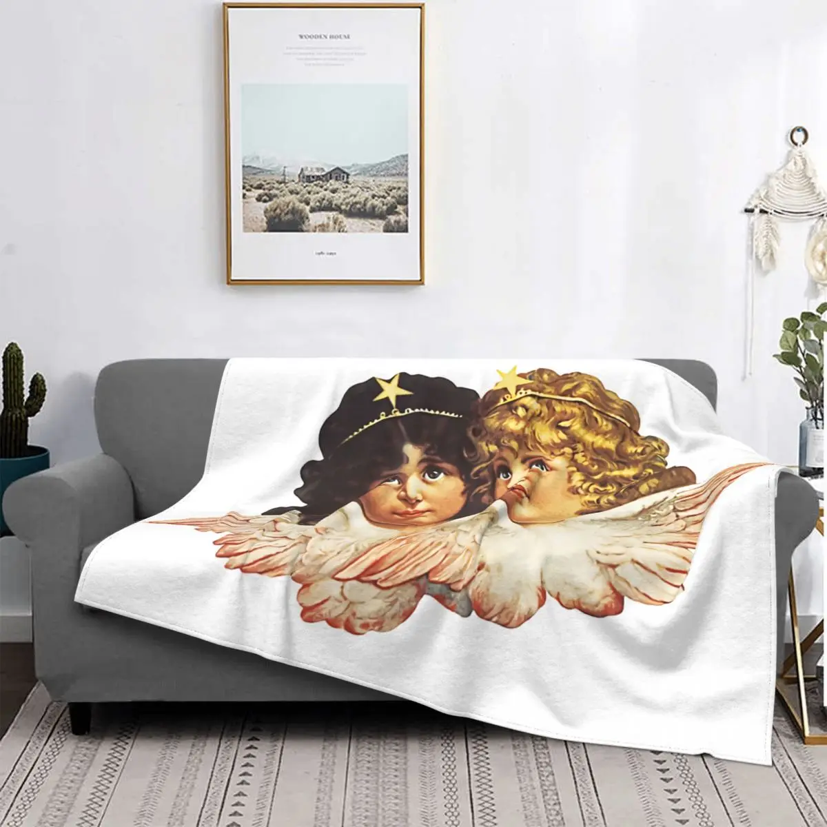 Fiorucci Cherubs Coperta Victoria Secret Angel Fleece Velvet All Season Cute Thin Throw Coperte Per Copriletto Domestico