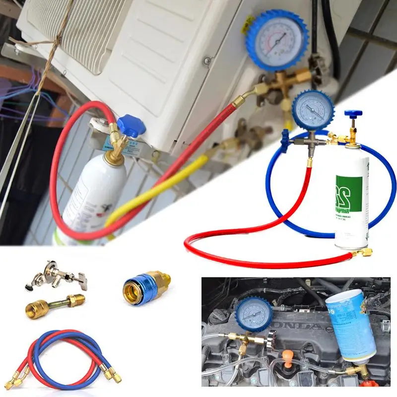 R22 R134A R410 R600 Auto Aria Condizionata Fluorid Aggiunta Kit Di Attrezzi Freon Common Cool Gas Meter Refrigerante Condizionamento Domestico